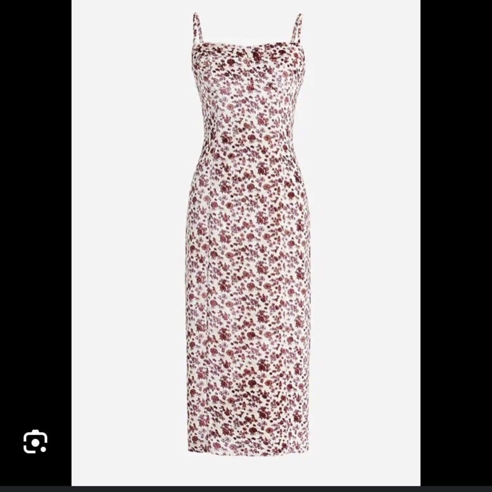 J. CREW COLLECTION VELOUR FLORAL STRAP FLORAL LINED PENCIL SHEATH SLIP D…